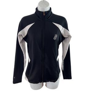 Antigua NBA San Antonio Spurs Women's Sz S Full Zip Black Jacket EUC
